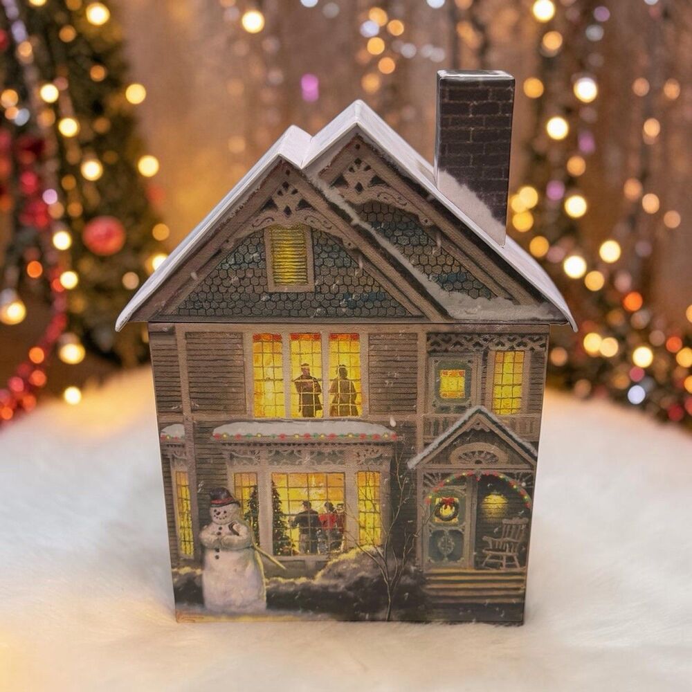 Thomas Kincaid Hallmark Cardboard Christmas House Gift Set Box Only No Cards